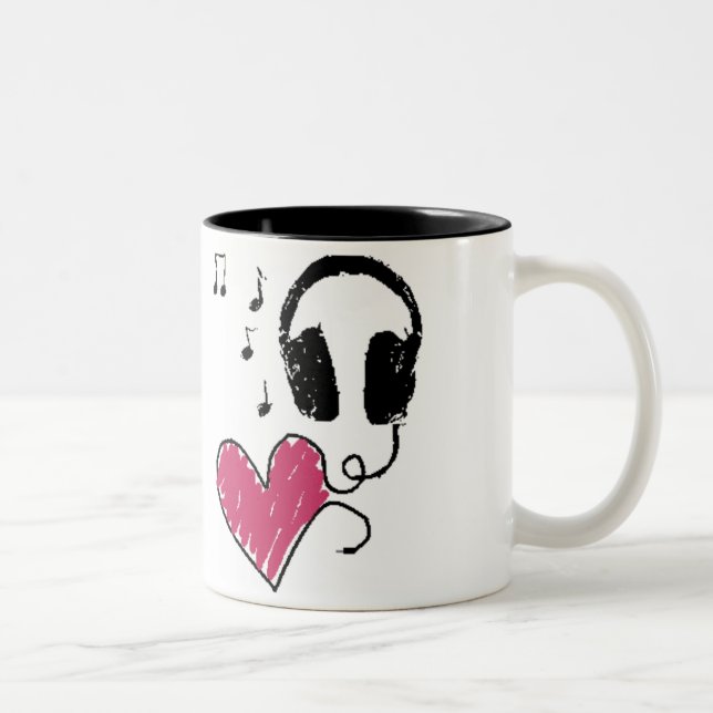 Musik ist Liebe Zweifarbige Tasse (Rechts)