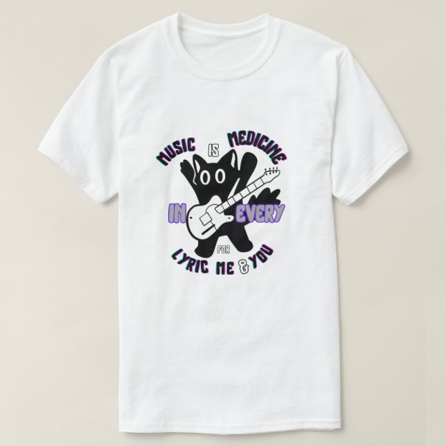 Musik ist Medizin - Niedliches Gitarrendesign T-Shirt (Design vorne)