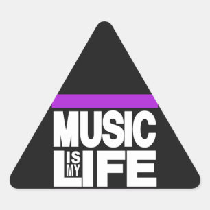 Musik ist mein Leben Lila Dreieckiger Aufkleber