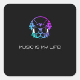 Musik ist mein Leben Quadratischer Aufkleber