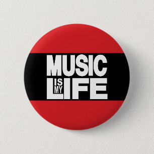 Musik ist mein Leben rot Button