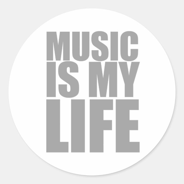Musik ist mein Leben Runder Aufkleber (Vorderseite)
