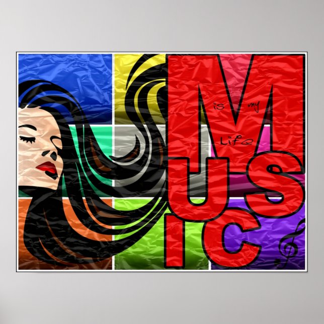 Musik ist mein Lebensposter Poster (Vorne)