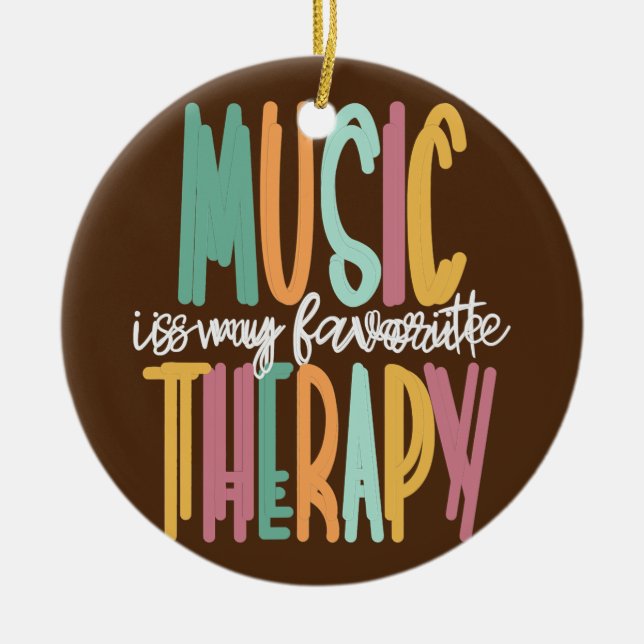 Musik ist mein Lieblingstherapeut Keramik Ornament (Vorne)