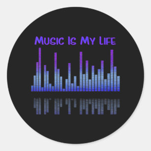Musik ist mein Life Equalizer DJ Funny Quotes Runder Aufkleber