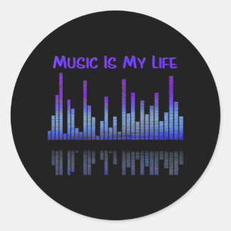 Musik ist mein Life Equalizer DJ Funny Quotes Runder Aufkleber