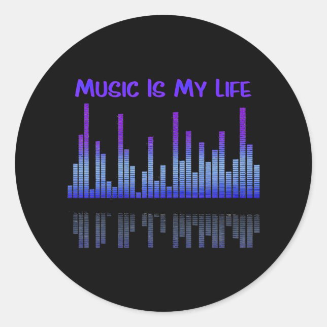 Musik ist mein Life Equalizer DJ Funny Quotes Runder Aufkleber (Vorderseite)