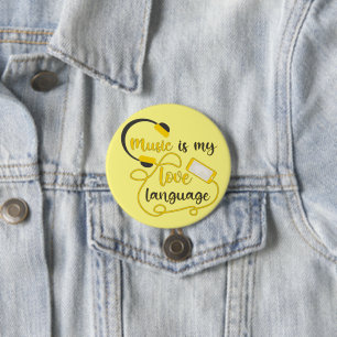 Musik ist mein romantischer Satz in der Liebe Button