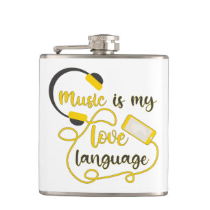 Musik ist mein romantischer Satz in der Liebe Flachmann