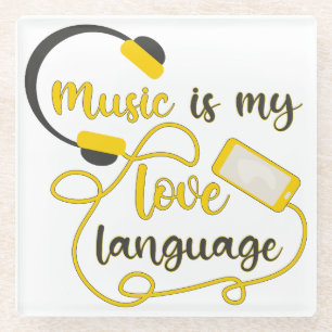 Musik ist mein romantischer Satz in der Liebe Glasuntersetzer