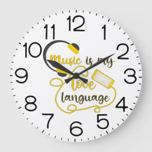 Musik ist mein romantischer Satz in der Liebe Große Wanduhr