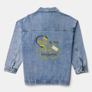 Musik ist mein romantischer Satz in der Liebe Jeansjacke