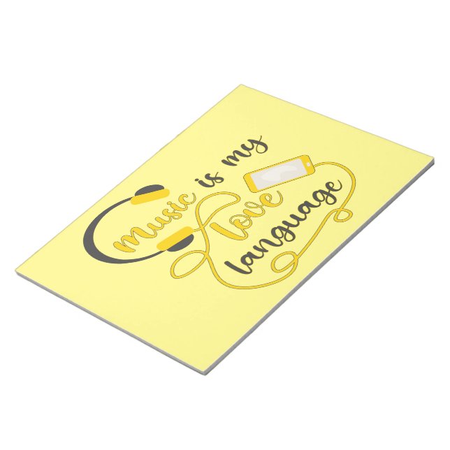 Musik ist mein romantischer Satz in der Liebe Notizblock (angewinkelt)