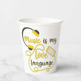 Musik ist mein romantischer Satz in der Liebe Pappbecher