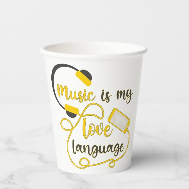 Musik ist mein romantischer Satz in der Liebe Pappbecher (Vorderseite)