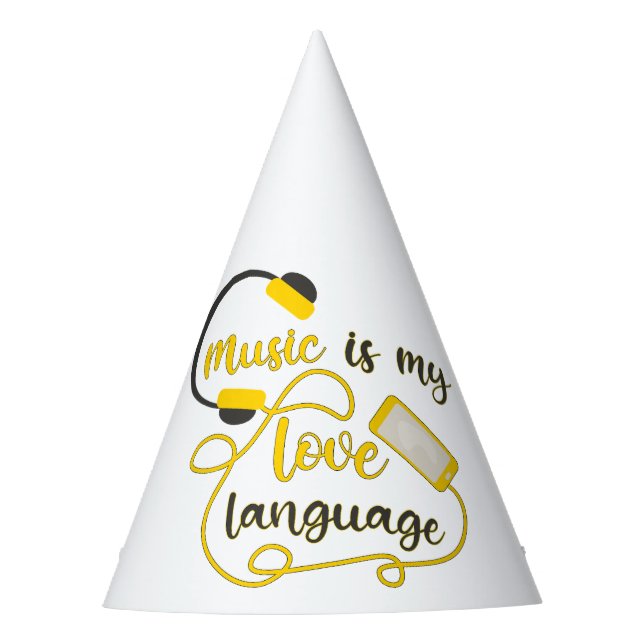 Musik ist mein romantischer Satz in der Liebe Partyhütchen (Vorderseite)
