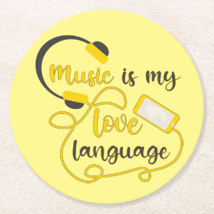 Musik ist mein romantischer Satz in der Liebe Runder Pappuntersetzer