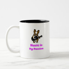 Musik ist meine Leidenschaft Zweifarbige Tasse