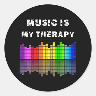 Musik ist meine Therapie Equalizer DJ Musical Quot Runder Aufkleber
