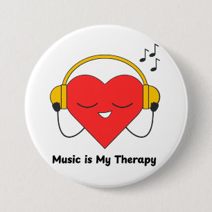 Musik ist meine Therapie - Inspirierend Musik-Zita Button