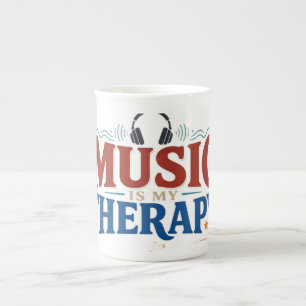 Musik ist meine Therapie Lustiger Musikliebhaber K Prozellantasse