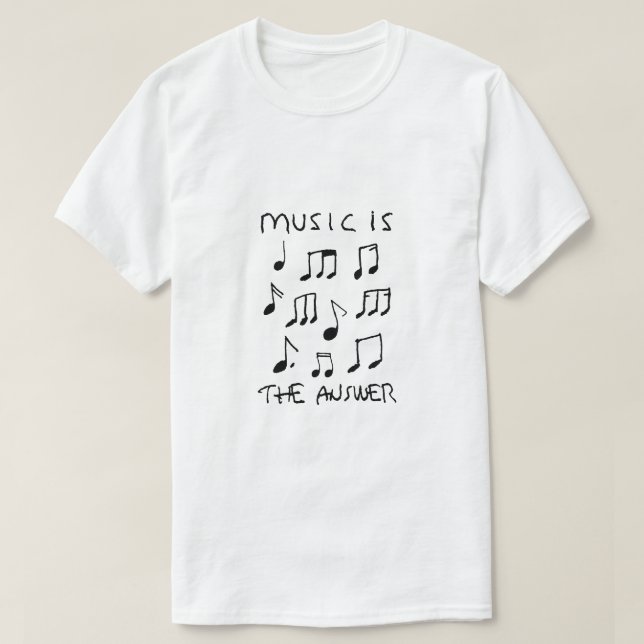Musik ist meine Therapie Zeichnend Print Poster T-Shirt (Design vorne)
