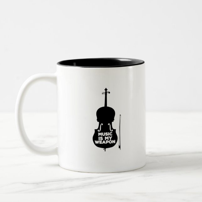 Musik ist meine Waffe Zweifarbige Tasse (Links)