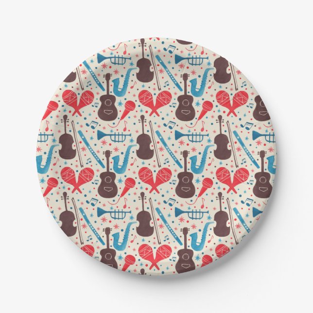 Musik ist überall Muster Pappteller (Vorderseite)