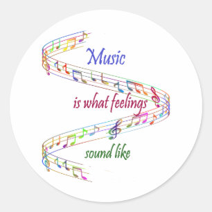 Musik ist, was Gefühle klingen wie Inspirierend Runder Aufkleber