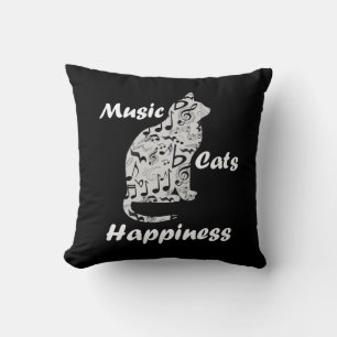 Musik Katzen Glück - Musikalischer Liebhaber Zitat Kissen