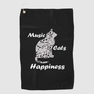Musik Katzen Glück - Musiker Liebhaber Zitat Golfhandtuch