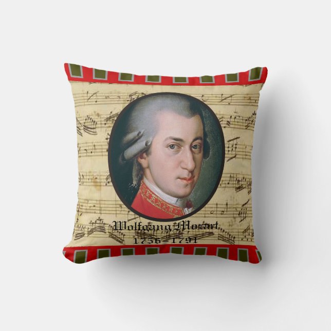 Musik-Kissen Wolfgang Mozart Kissen (Vorderseite)