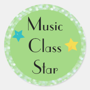 Musik-Klassen-Stern mit Sternen Runder Aufkleber