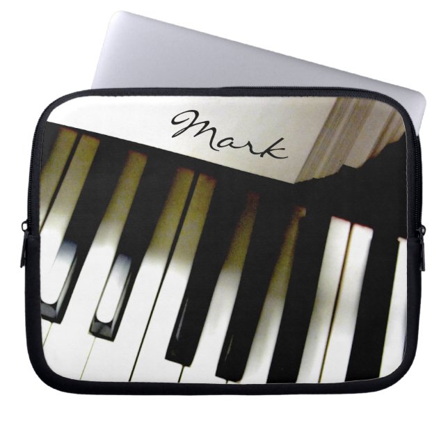 Musik-Klavier-Tastatur personalisiert Laptopschutzhülle (Vorderseite)