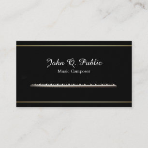 Musik Klavierlehrer Komponist Professionell Elegan Visitenkarte