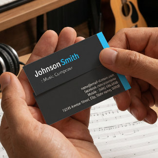 Musik-Komponist - Personal Aqua Blue Mini Visitenkarte