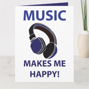 Musik Kopfhörer Musik Macht Mich Glücklich Karte