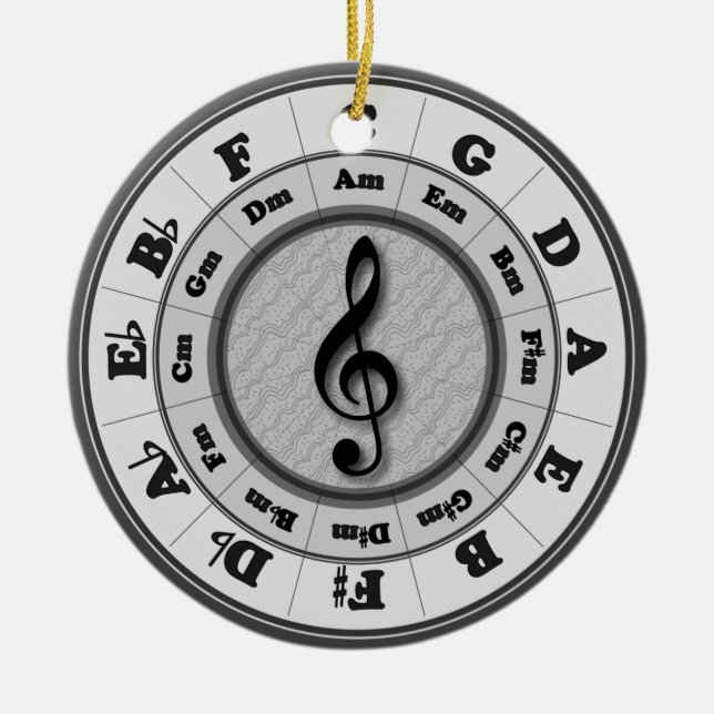 Musik-Kreis von Fünfteln Keramik Ornament (Vorne)