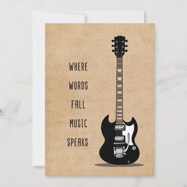 Musik Kunst, in der Worte fallen Musik sprechen Dankeskarte (Vorderseite)