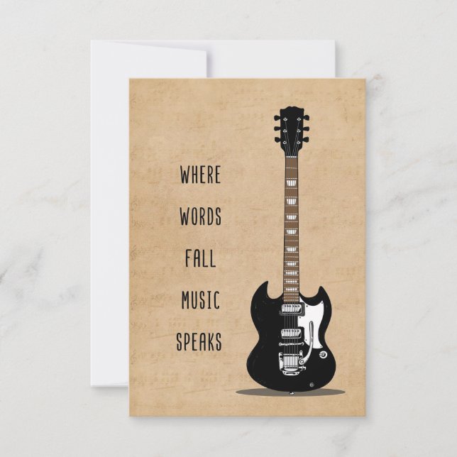 Musik Kunst, in der Worte fallen Musik sprechen Dankeskarte (Vorderseite)