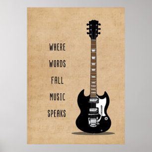 Musik Kunst, in der Worte fallen Musik sprechen Poster