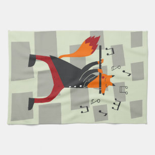 Musik Kunst und Flöte Geschirrtuch