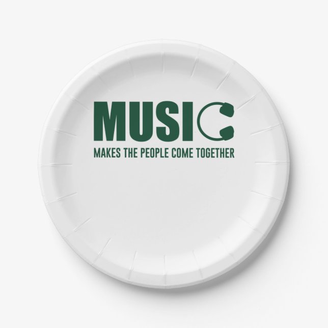 Musik lässt die Menschen zusammenkommen Pappteller (Vorderseite)