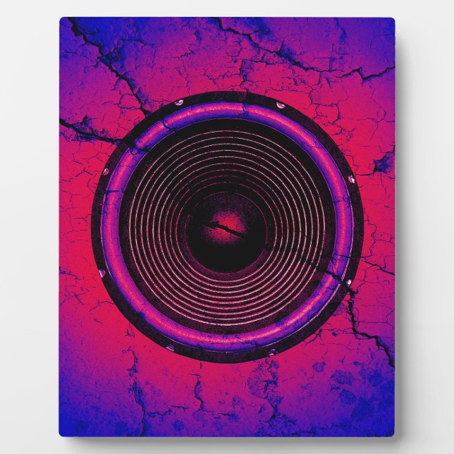 Musik-Lautsprecher an einer knackigen Wand Fotoplatte (Vorderseite)