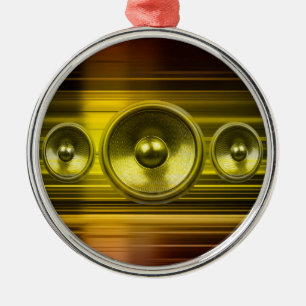Musik-Lautsprecher mit Goldhellen Streifen Silbernes Ornament
