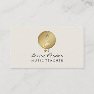 Musik-Lehrer-Creme-musikalische Anmerkungs-Musiker Visitenkarte