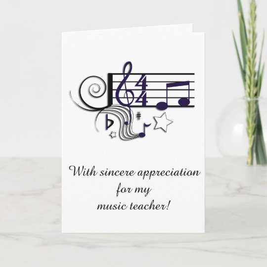 Musik Lehrer Danken Ihnen Dankeskarte Zazzle Ch