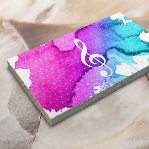 Musik-Lehrer-elegantes Aquarell modern Visitenkarte
