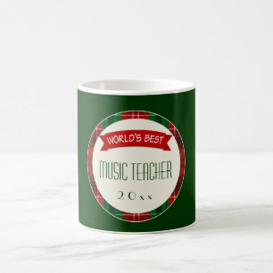 Musik-Lehrer-Feiertags-karierte Kaffeetasse