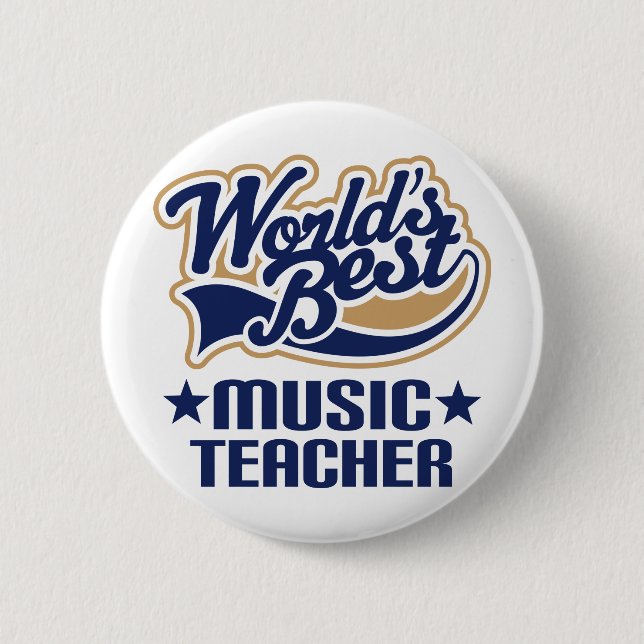 Musik-Lehrer-Geschenk Button (Vorderseite)
